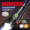 9000000LM Super Bright Flashlight White Yellow Light Torch Rechargeable 26650 Flash Light Outdoor Camping Lantern