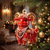 Goat Car Hanging Ornaments 2D Acrylic Inch Farm 3.15 Christmas Ornament Animal Xmas Tree Lightweight Crafts Decoration for Rear View Mirror