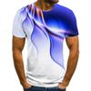 Fashion Men's Summer New 3D Printing Lightning Breathable Round Neck Short Sleeve T-shirt Men's Tops