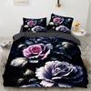 Luxury Duvet Cover Floral Exotic European 3d Bed Set Design Retro Comforter Bedding Sets for Bedroom Black DEEUUS Size