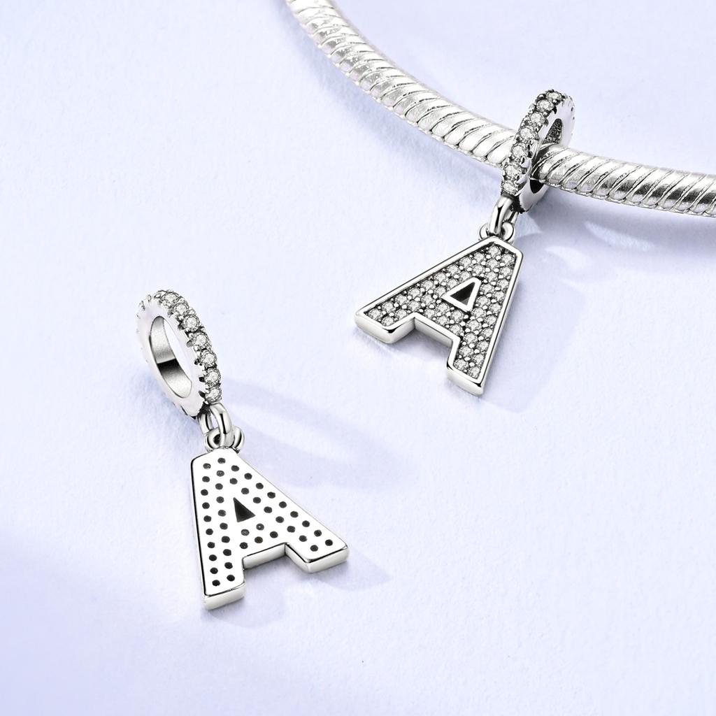 Медный Подвесной Шарм 26 Букв A-Z Подвеска-Заклинание Циркон Подходит для Браслета Сделай Сам Женские Украшения