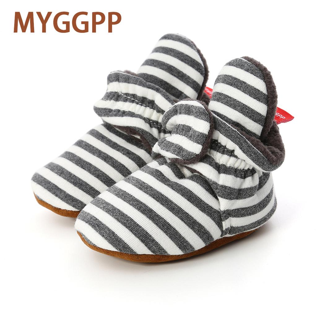 MYGGPP полосатая трикотажная ткань для детей 0-1 лет, детская обувь с мягкой подошвой, детская обувь, теплая обувь, детские носки, бахилы