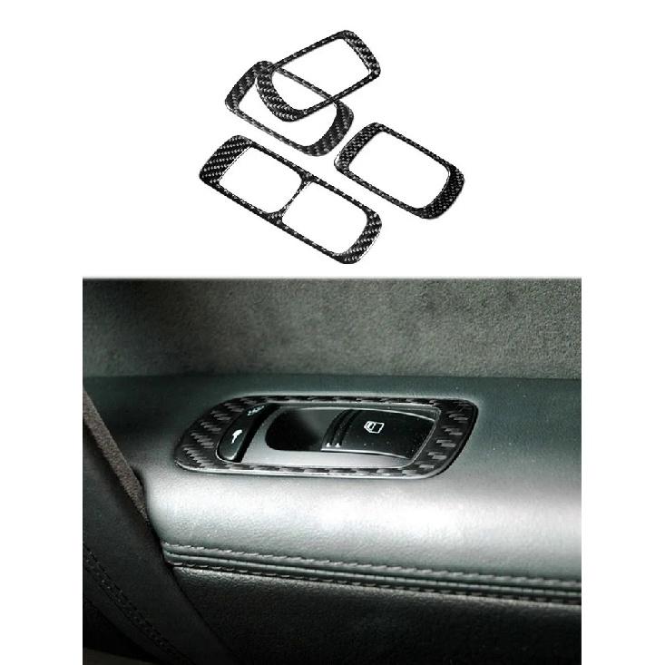 Door Lift Control Stickers For Porsche Cayenne 2003 2004 2005 2006 2007 2008 2009 2010 Carbon Fiber Car Interior Accessories