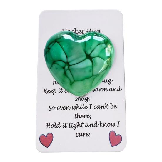 Карманное украшение в виде сердца «Объятие любви» с поздравительной открыткой, красочное мини-стеклянное украшение в виде сердца, подарок для друзей, семьи, дня рождения, годовщины