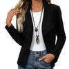 New Solid Color Long Sleeve Lapel Open Front Blazer, Spring Autumn Casual Blazer Coat for Women Western Style, Crossborder Trendy Outerwear