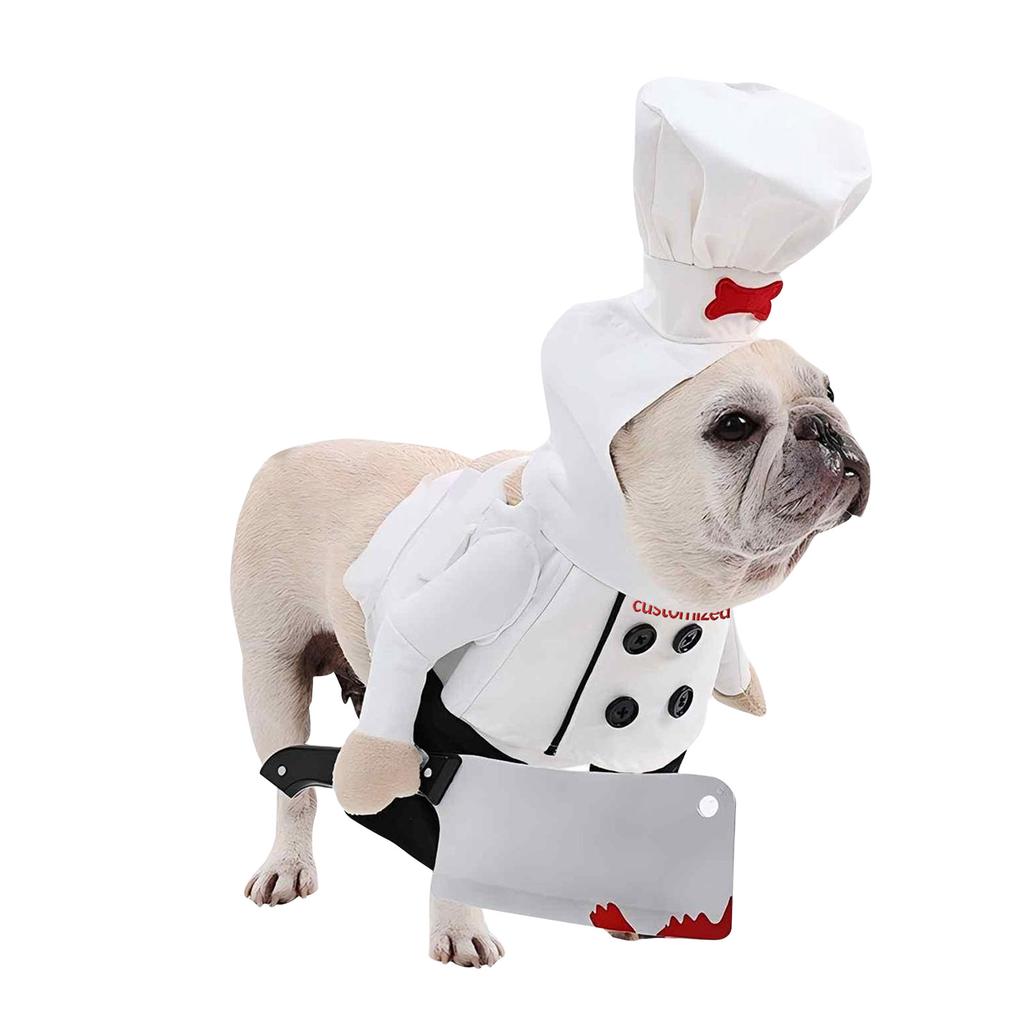 Personalized Custom Embroidered Text With Knife Transformation Costume Cat Funny Two-legged Clothes Dog Clothes Funny Halloween Costume