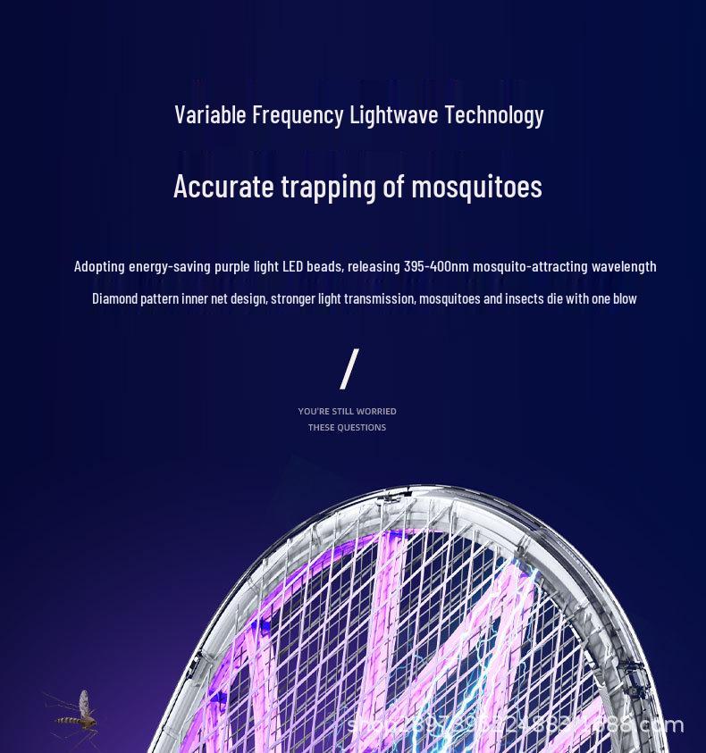 Перезаряжаемая складная электрическая мухобойка от комаров и мух с мощным литиевым аккумулятором