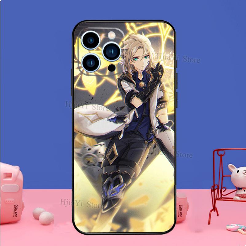 Чехол для телефона Genshin Impact Альбедо Для iPhone 16 15 11 12 13 14 Pro Max Mini X XS XR Plus SE2 Funda Coque Capa Cover
