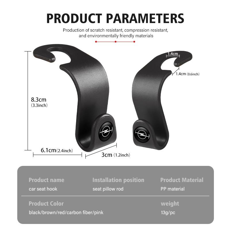 AAAYR1 Car Seat Back Headrest Hook Multi-functional Organizer Hanger Storage Holder For Opel Astra G J H Insignia Zafira Corsa D C