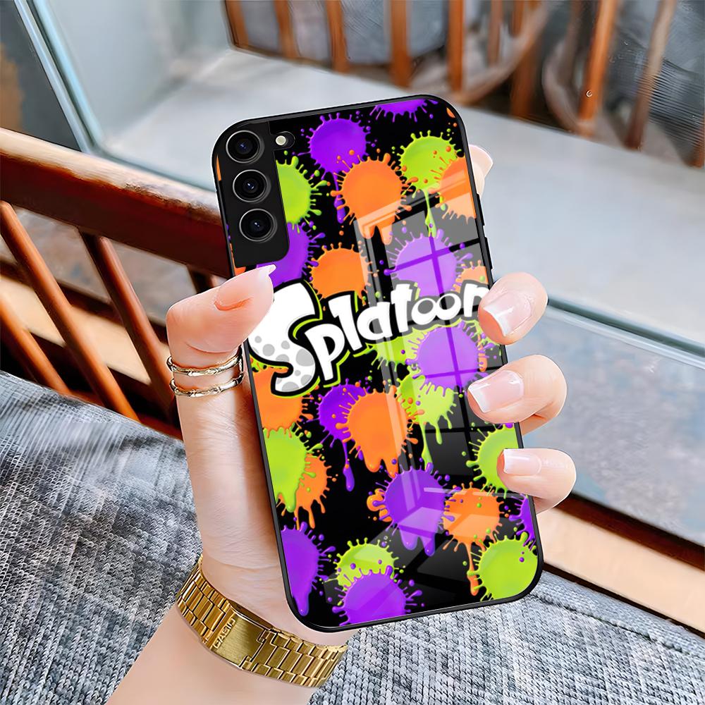 Игровой чехол для телефона S-Splatoon для Samsung A25 A13 A33 5G A54 A36 A35 A56 A52 A14 Ударопрочный стеклянный чехол