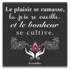 Les Trésors De Lily [Q3169] - Черный дизайнерский холст 'Цитаты' (Удовольствие собирают - радость собирают - и счастье культивируют) - 28х28 см