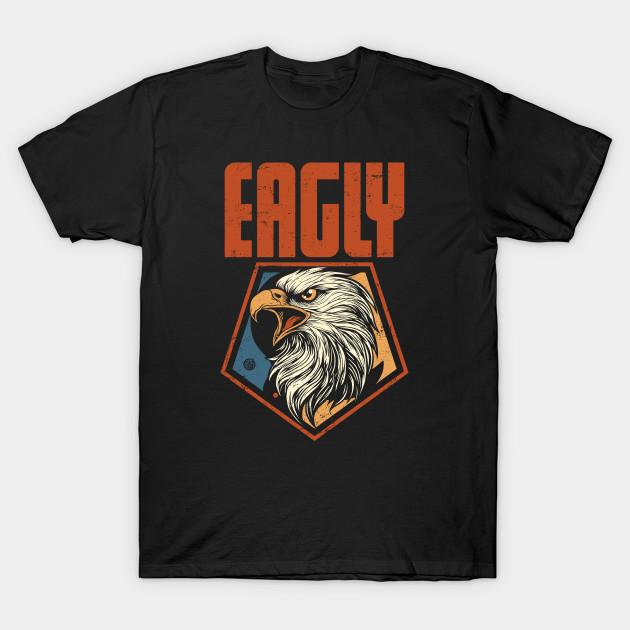 Asian Size Men Print T-shirt Eagly No-Cut Heat Transfer Print Cotton Tshirt