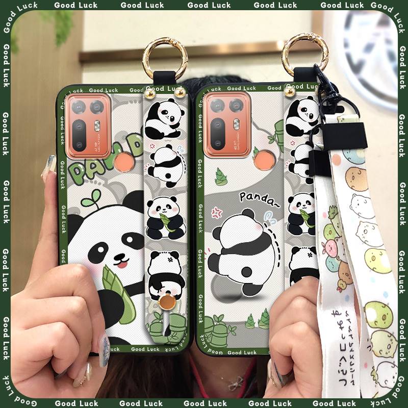 Wrist Strap Shockproof Phone Case For HTC Desire 20 Plus/D20+ Anti-dust Wristband Durable Soft Case Anti-knock Kickstand