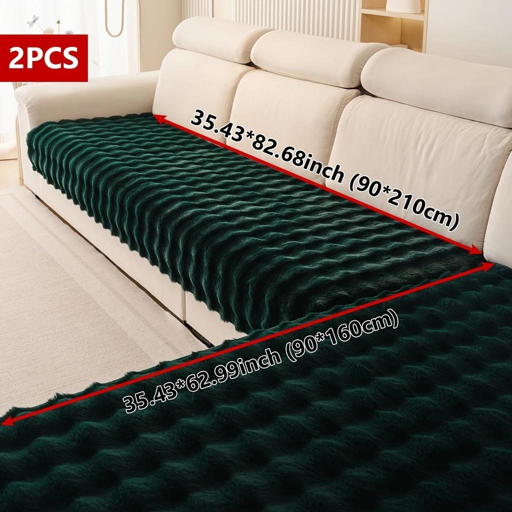 2 шт. Теплый Толстый Плюшевый Искусственный Мех Противоскользящий Чехол на Диван, для Гостиной, Диван-Шезлонг, Полотенце, Универсальный Размер, Моющийся