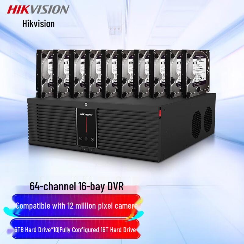 Hikvision DS-8864N-R16/4K 64-Channel NVR with 16 HDD Bays CN plug (adapter included)