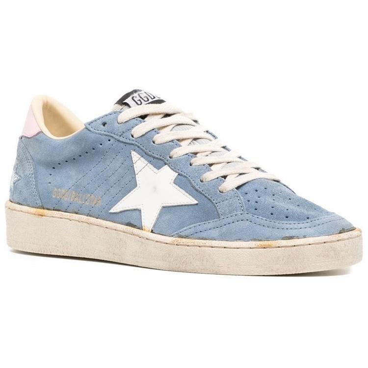 Golden Goose Ball Star Stylish Skateboarding Shoes Women's Blue Pink Distressed GWF00117.F004178.50758