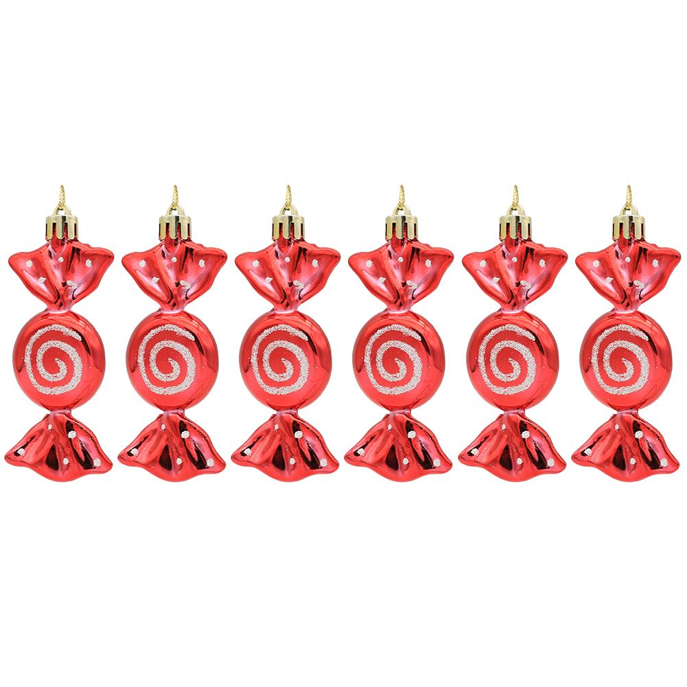6 шт. Конфетная трость, украшение на рождественскую елку, украшение на рождественскую елку, рождественский венок для вечеринки