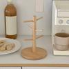 Бамбуковая подставка для кружек с 6 крючками, натуральная отделка, незаменимый кухонный органайзер