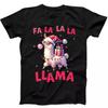 Christmas Lights Fa La Llama Farm Santa Funny Gift Black Tee T Shirt 184