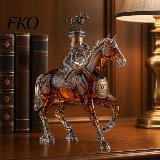 Durable Glass Whiskey Container Decanter, Horse Shape, High Borosilicate Wine Bottle, Gift for Men Preserves Aroma And Flavor Container, Lovers