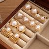 High-end Baroque-style faux pearl earrings, a niche and luxurious set of heart-shaped diamond-studded earrings, with random designs