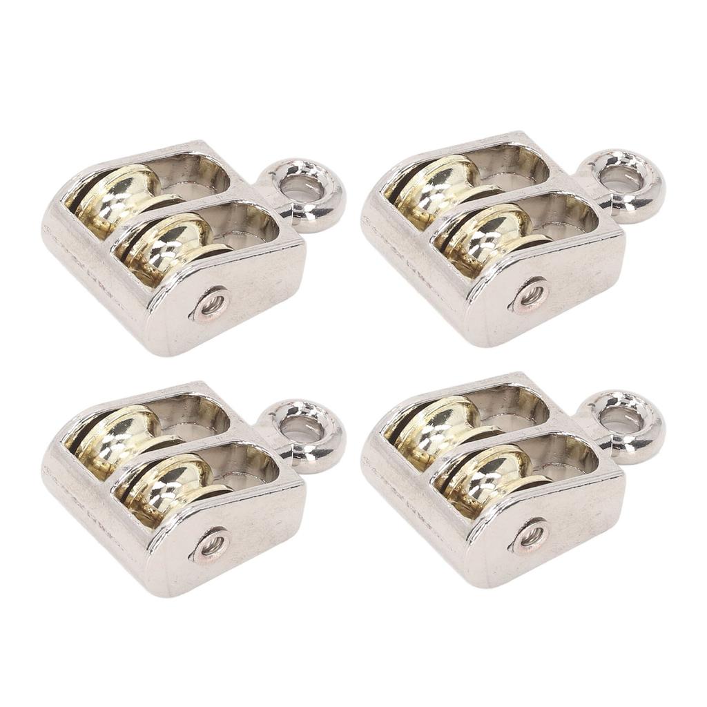 4 шт. Двойной блочный ролик 100 кг 220 фунтов подшипник цинковый сплав кран подъемный двойной шкив ролик