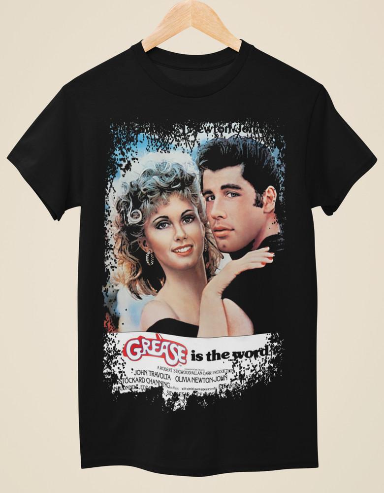 Grease Movie Poster Inspired Unisex Black T-Shirt