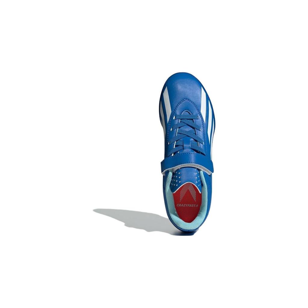 Adidas X Crazyfast.4 Synthetic Leather Artificial Turf Shock Absorbing Durable Low Top Football Shoes Kids Football Shoes Blue IE1591