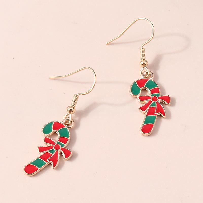 Рождественские серьги-снежинки с лосем и Сантой с характером