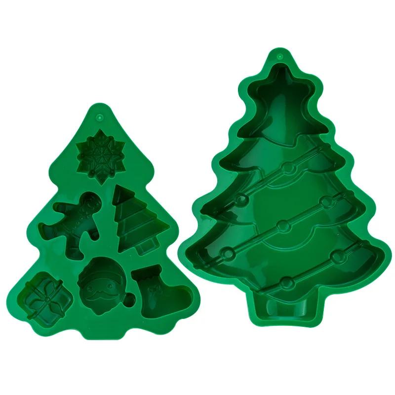 Christmas Silicone Mold Christmas Tree Snowflake Elk Chocolate Cake Biscuit Candy Mold DIY Gingerbread Mans Baking Utensils
