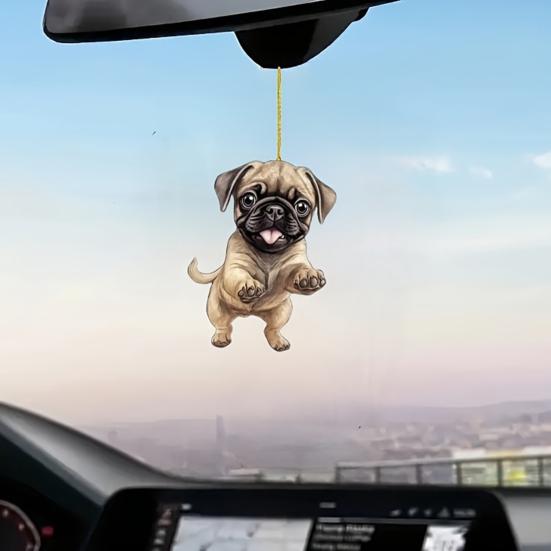 Акриловый подвесной орнамент в виде собаки с кулоном и шнурком, легко подвешивается, креативный