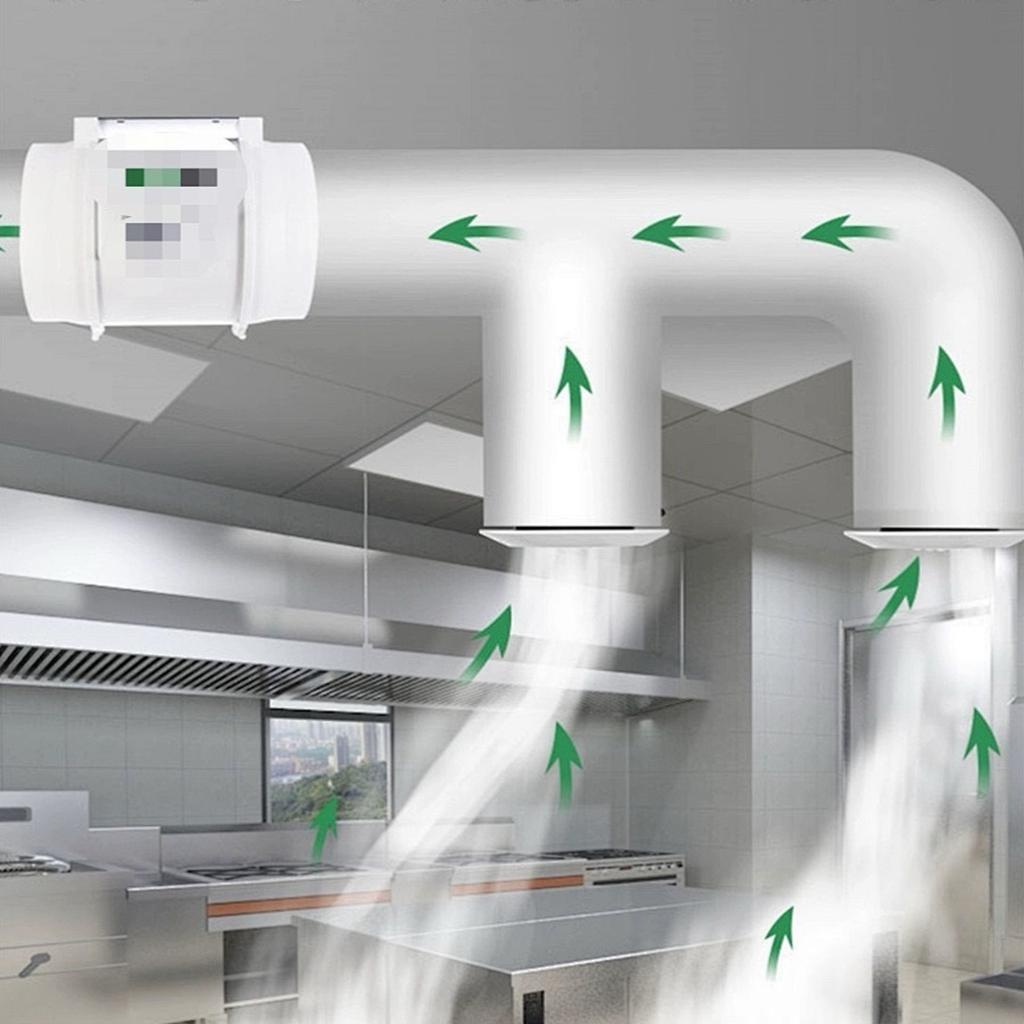 4-дюймовый канальный вытяжной вентилятор-бустер 12 В, вентиляционный воздуходув, канальный вентилятор с низким уровнем шума для гроутента, подвалов, ванных комнат