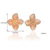 Elegant Flower Stud Earrings for Women,Trendy Enamel Floral Jewelry,Minimalist Gold Tone Petal Earrings,Wedding Party Daily Wear
