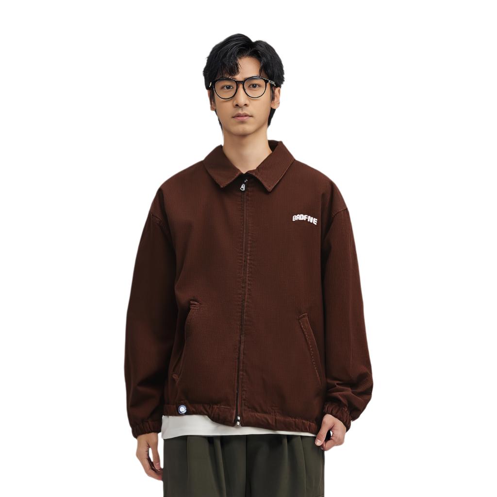 Li Ning Sports Basketball Series Polo Collar Loose Short Cotton Jacket Men Jacket Earth-Brown AJMR021-1