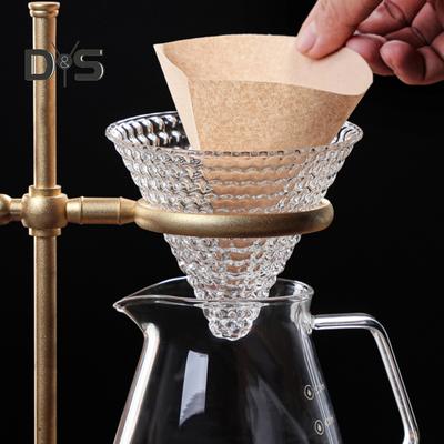 100 шт. одноразовые кофейные фильтры-конусы, неотбеленные натуральные фильтры, бумажные, гладкие кофейные аксессуары для кофемашины с функцией капельного заваривания, френч-пресса