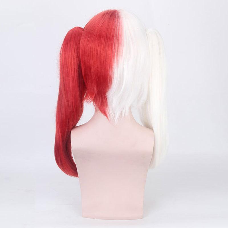 Ccutoo My Hero Academia Baku no Hero Todoroki Shoto Короткий полусеребристый белый и красный синтетический парик для косплея с зажимом для хвоста