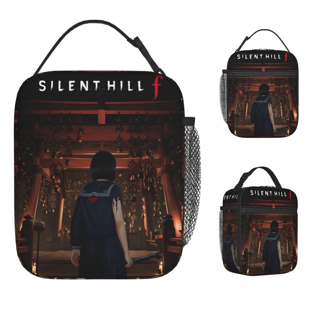 Silent Hill F Хоррор Игра Сумка-ланч для взрослого Дизайнерский ланч-бокс Повседневная сумка-холодильник для пикника Портативная сумка-тоут на молнии из Оксфорда Сумки для еды