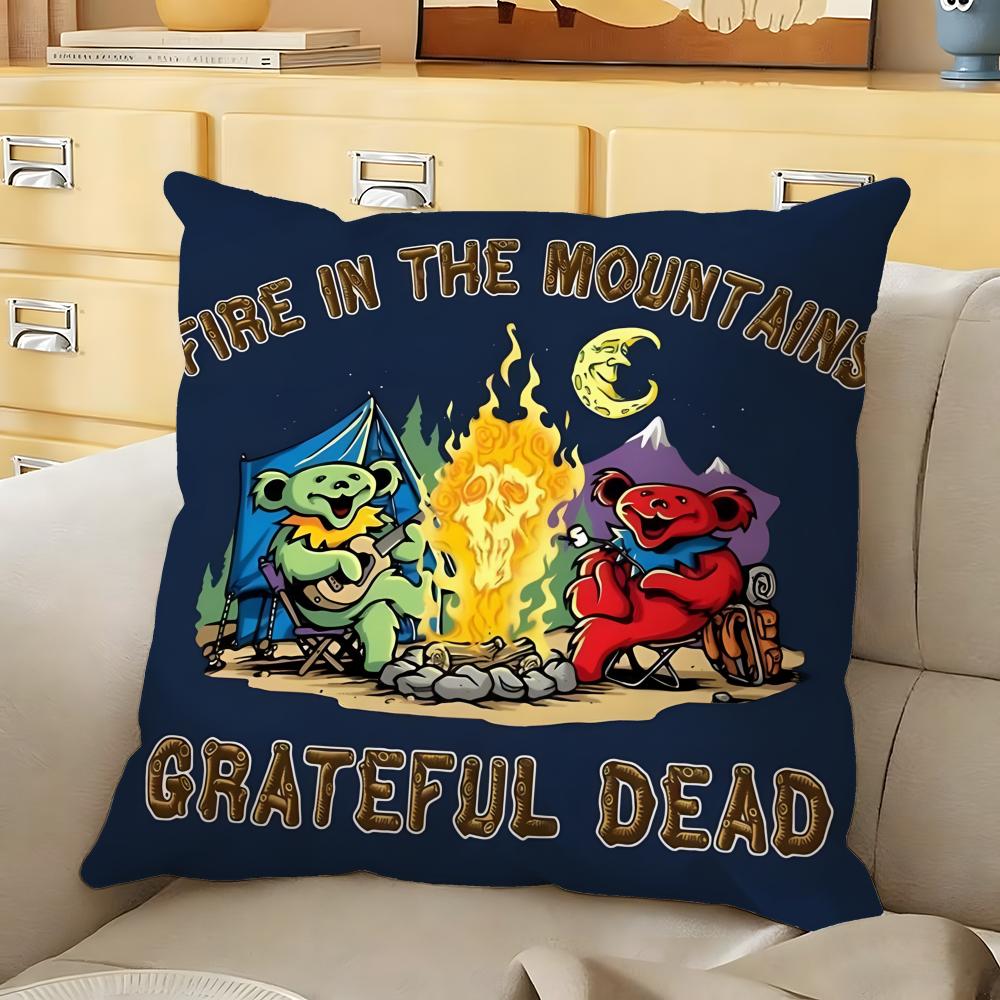GGrateful DDead rock band Cushion Cover Soft Durable Reversible Pillow Cover Home Car MultiScene Daily Comfort Pillowcase