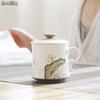 Hand-Painted Ceramic Tea Cup with Lid and Filter Office Water Mug Birthday Gift Teacup Drinkware