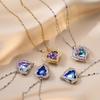 Ocean Heart Stainless Steel Necklace Female Zircon Clavicle Chain Necklace