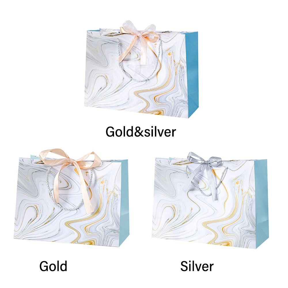 Мраморная печать Мраморный узор Бумажный пакет Многоразмерная сумка для покупок Креативная упаковка Сумка для покупок