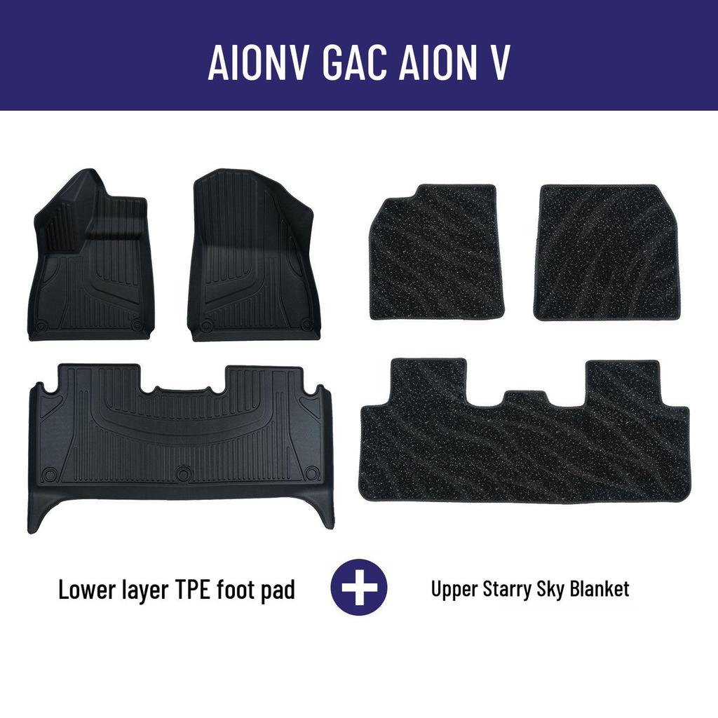 Экологичные напольные коврики из ТПЭ без запаха для GAC AION V, VPLUS, Tyrannosaurus