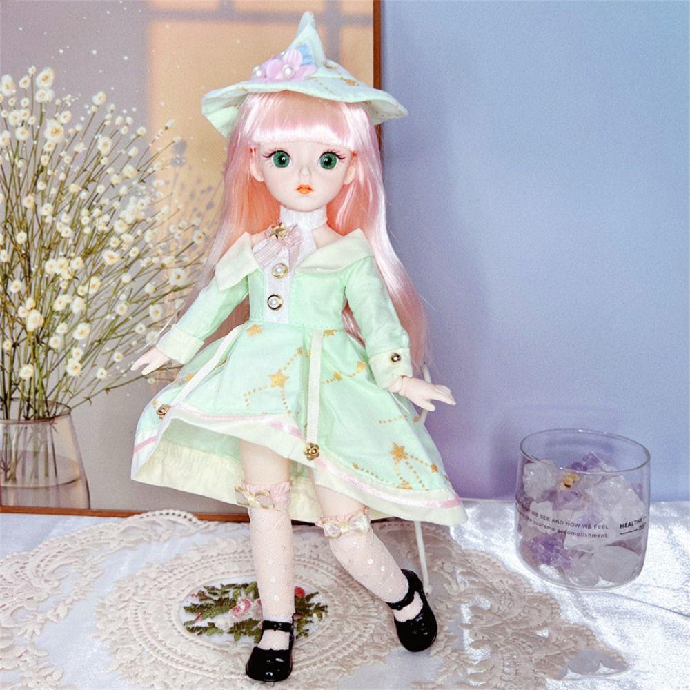 3D Eyes BJD Dolls with Clothes Removable Joints Doll Simulated Eye Hinge Doll Girls Gifts