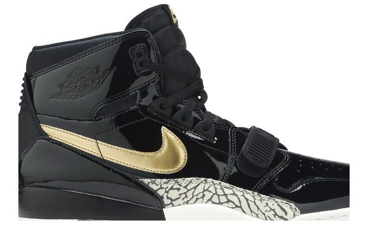 Men's Sneakers Jordan Legacy 312 Black Gold Patent Black/Metallic Gold-White
