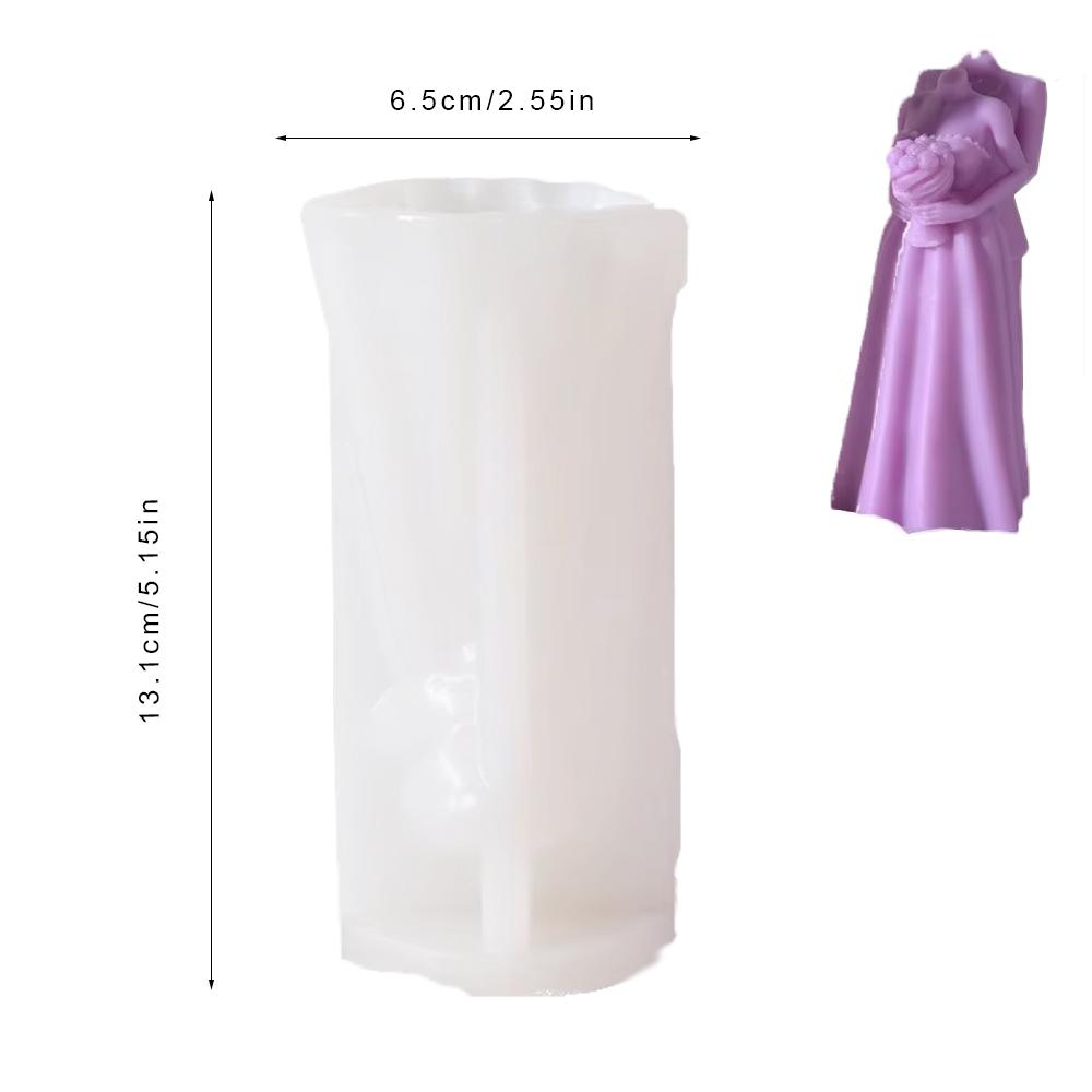 День святого Валентина 3D Молодожены Свеча Форма Роза Цветок Волосы Девушка Гипс Силиконовая Форма Свадьба Семья День матери Подарок Дом Ароматизированное Украшение