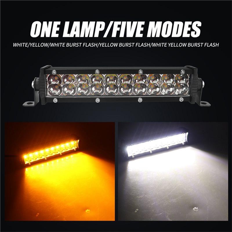 Trending White Yellow Dual Color Modes LED Work Light Bar Set 12V 24V Flashing For Motorcycle Moto Jeep ATV 4WD SUV