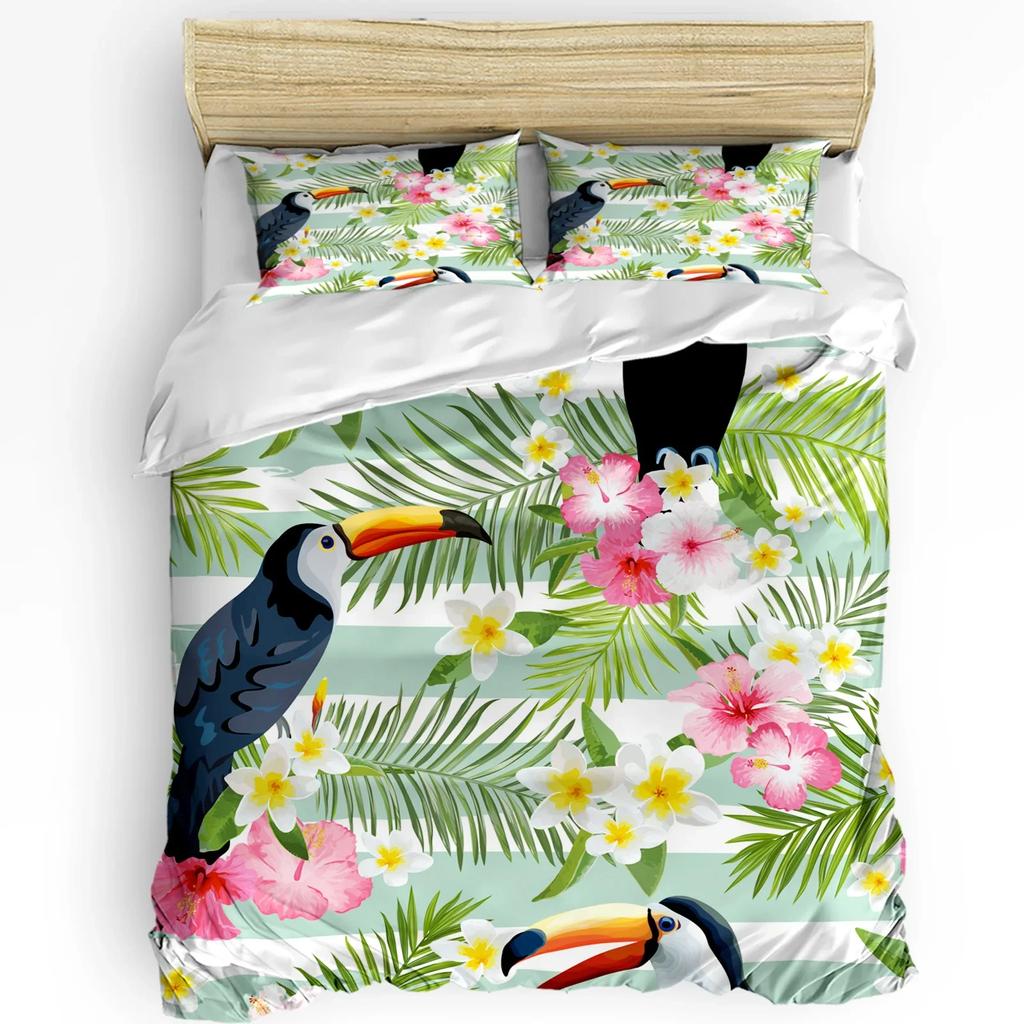 Plant Flower Hummingbirds Bedding Set 3pcs Boys Girls Duvet Cover Pillowcase Kids Adult Quilt Cover Double Bed Set Home Textile