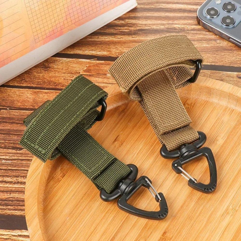 Triangle Quick Release Gloves Hook Adjustable Webbing Gloves Hook Camping Carabiner Glove Storage