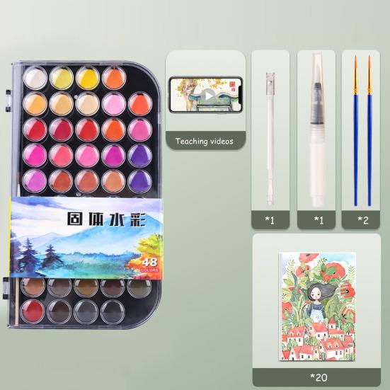 Набор акварельных красок для детей в коробке 12 цветов/48 цветов акварельные краски с кисточками бумажная портативная акварельная палитра