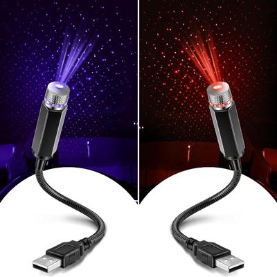 2 шт. USB Звездный Проектор Ночник Регулируемый Романтический Проектор Освещение Потолка Салона Автомобиля Портативная Светодиодная Ночная Звездная Лампа Декорации для Атмосферы для